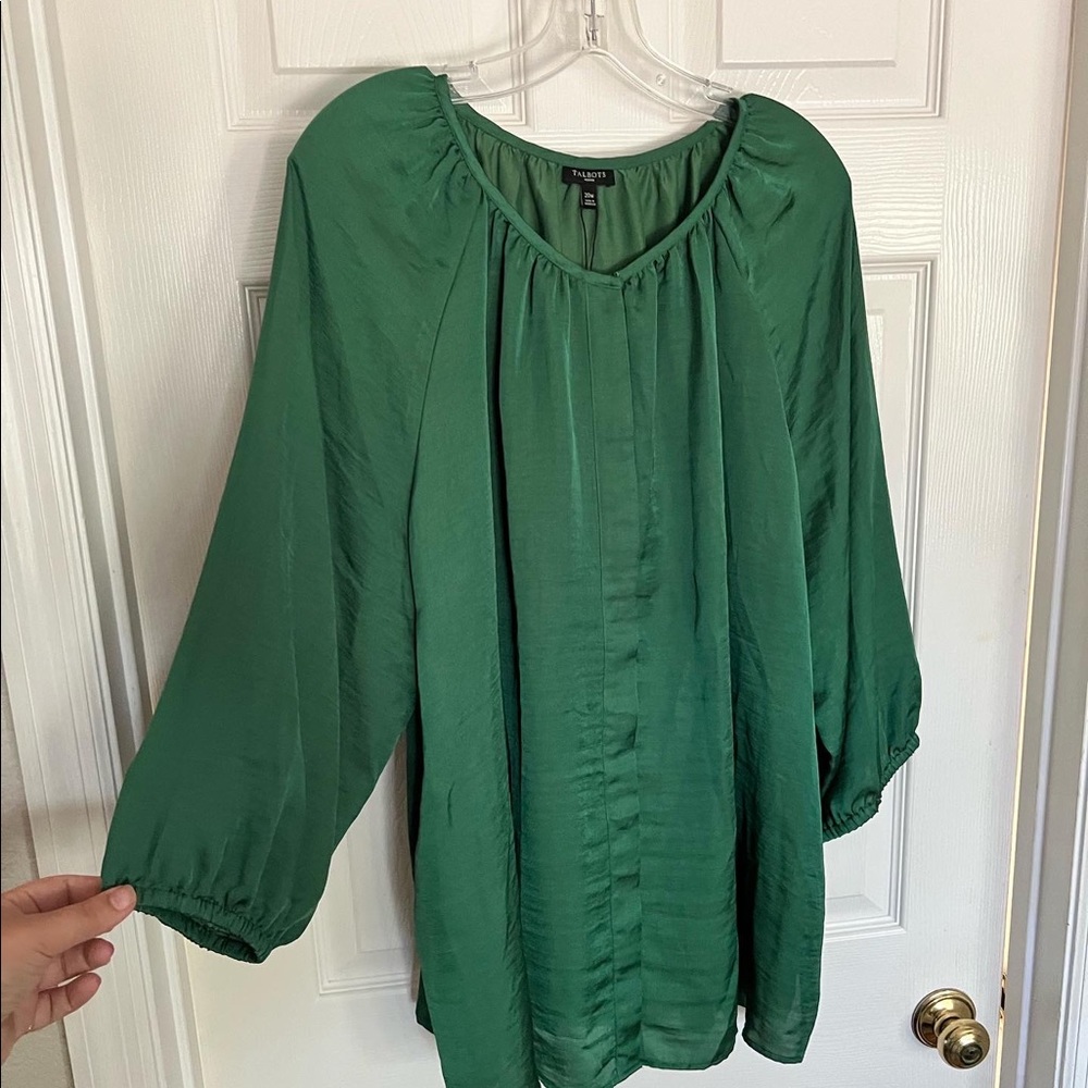 Size 20 Talbots emerald green blouse